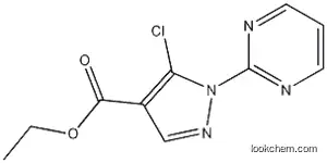 Molecular Structure of 104909-40-2 (Ethyl 5-chloro-1-(pyrimidin-2-yl)-1H-pyrazole-4-carboxylate)